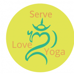 Yoga with Chandra logo that reads Serve Love Yoga